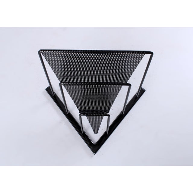 Metal Postmodern Black Perforated Metal Magazine Rack by Markus Börgens for D-Tec, 1980s For Sale - Image 7 of 12