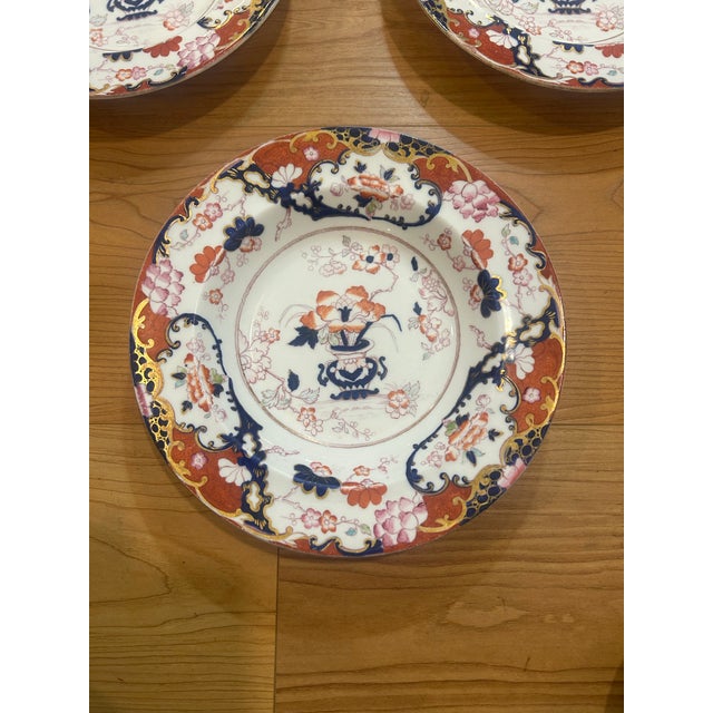 Brownfield & Sons Chinoiserie Bowls 1871 - 1891 Imari Pattern Ironstone - Set of 7 For Sale - Image 9 of 12