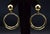 The McHenry: Yellow Gold Statement Earrings. The earrings feature a top polished ball with a dangling crescent circle to...