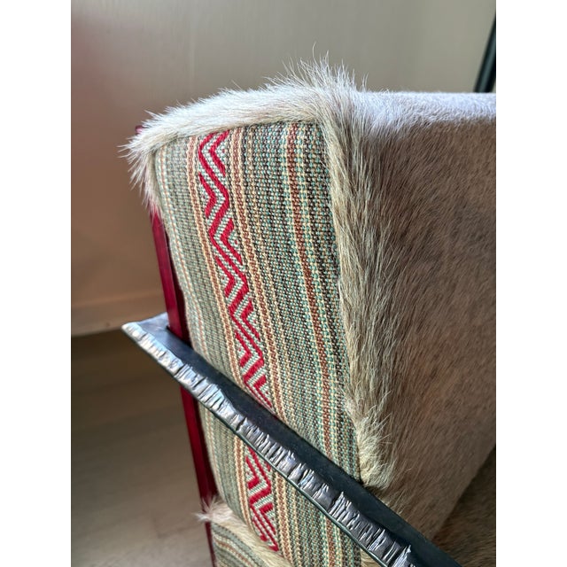 Animal Skin Custom Hair on Hide Accent Chairs- Pair For Sale - Image 7 of 8