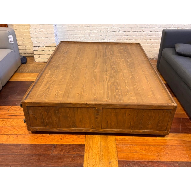 Industrial Full Size Restoration Hardware Durant Storage Platform Bedframe For Sale - Image 3 of 12