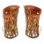 Vintage Mexican Southwest Equipale Leather and Cedar Wood Bar Stools, Pair For Sale