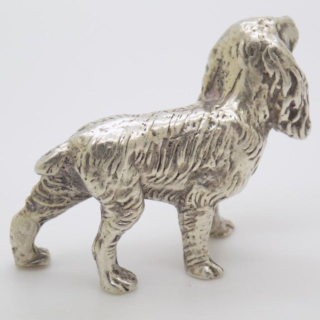 1960s Vintage Italian Handmade Genuine Silver Cocker Spaniel Dog Figurine, 1960s For Sale - Image 5 of 11