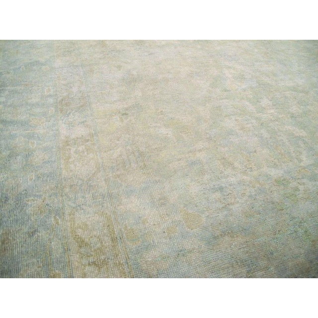 1920s Galerie Shabab Collection Large Handmade Chinese Carpet in Seafoam Blue and Seafoam Green For Sale - Image 5 of 9
