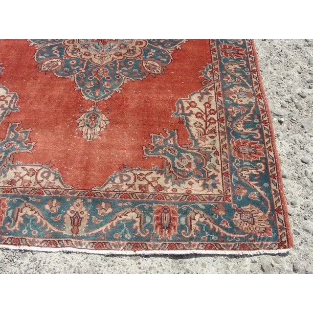 1980s Hand Wowen Wool Turkish Rug, Rug,Vintage Rug,Beatifull Color Combination Turkish Retro Rug, Home Decor 5'3" X 7'8" , Ft For Sale - Image 5 of 11