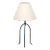 Large iron tripod lamp with slender legs and tapered feet. New wiring and new linen shade. Sold individually and newly...
