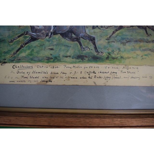 Mid 19th Century The Duke of Hamilton Winning a Pony Match at Cheltenham October 16th 1866 Watercolour by Finch Mason For Sale - Image 5 of 9