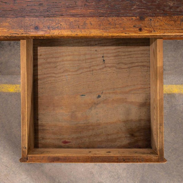 French Pitch Pine Rectangular Dining Table, 1950s For Sale - Image 8 of 11