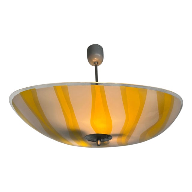 Mid-Century Glass Pendant attributed to Napako, Former Czechoslovakia, 1970s For Sale