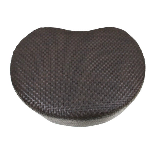 Set of Round Footstools in Braided Leather, Italy, 1960s For Sale - Image 6 of 10