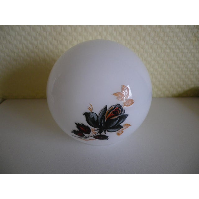 Metal Table Lamp with Marble Base, Brass Bird Decoration and Opaline Lampshade, 1940s For Sale - Image 7 of 17