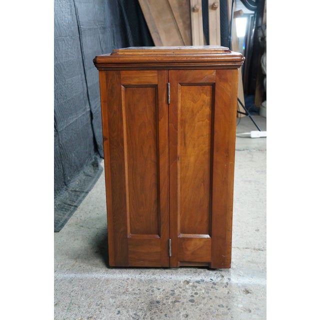 Antique Neoclassical Edwardian Walnut Singer Parlor Cabinet Dry Bar Console 30" For Sale - Image 10 of 18