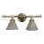 Vintage Traditional Style Plated Brass 2 Arm Vanity Wall Sconce For Sale