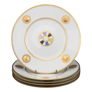 Set of Five Olivier Gagnere for Bernardaud Porcelain "Lipair" Pattern Dessert Plates For Sale