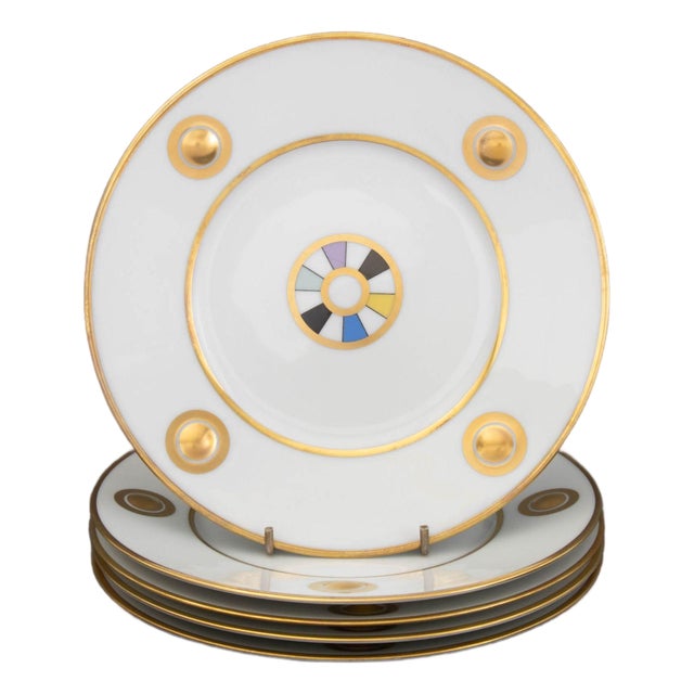Set of Five Olivier Gagnere for Bernardaud Porcelain "Lipair" Pattern Dessert Plates For Sale
