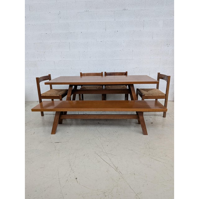 Walnut Torbecchia Dining Table and Chairs by Giovanni Michelucci for Poltronova, 1960s, Set of 6 For Sale - Image 11 of 11