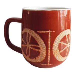 Vintage 1960s Mod Ceramic Burnt Orange Coffee Mug