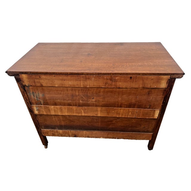 Wood Antique American Quarter-Sawn White Oak Dresser, Chest of Drawers, Buffet For Sale - Image 7 of 12