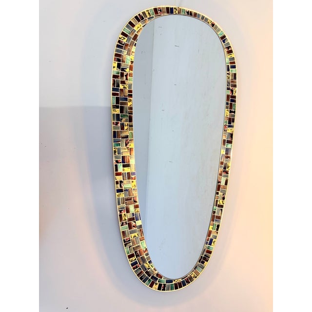 Mid-Century Modern Large Illuminated Mosaic Mirror, 1950s For Sale - Image 3 of 18