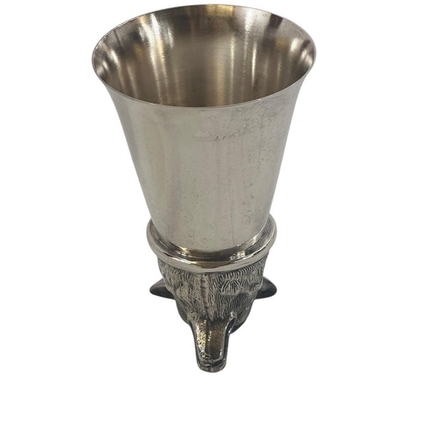 Vintage Silverplate Foxhead Stirrup Cup For Sale - Image 12 of 14