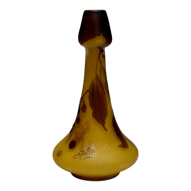 Antique Art Nouveau Galle Cameo Glass Vase For Sale