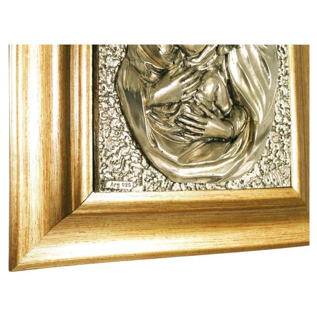 Florentine Artist, Madonna and Child Bas-Relief, 1970s, Silver, in Flawless conditions. Designed 1970 to 1979 This piece...