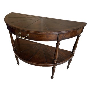 Vintage Jonathan Charles Demilune Console Table For Sale