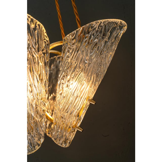 Vintage Klamar Chandelier with Textured Glass, 1950s For Sale - Image 17 of 18