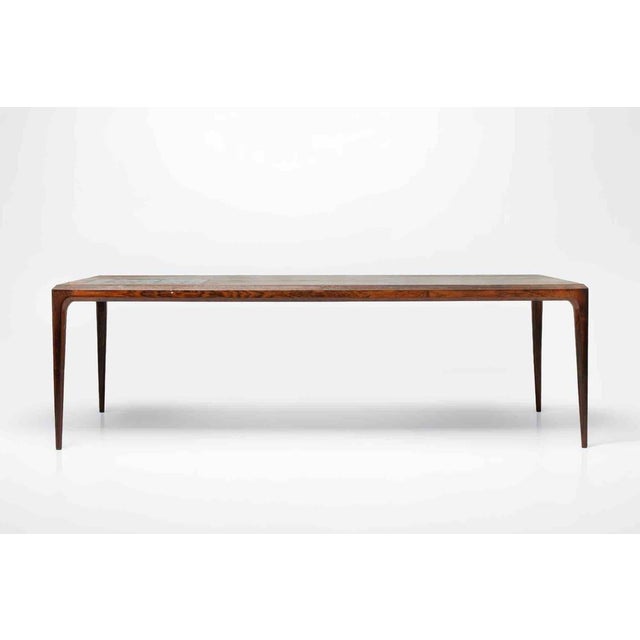 Johannes Andersen Vintage Rosewood and Ceramic Table by Johannes Andersen for C.F.C.S., 1960s For Sale - Image 4 of 10