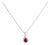 10K White Gold Red Ruby and Diamond Accent Teardrop Pendant Necklace - 18" Inches For Sale
