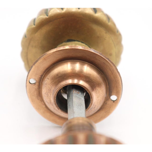 Bronze Vintage Bronze Fluted Door Knob & Plate Set For Sale - Image 8 of 10