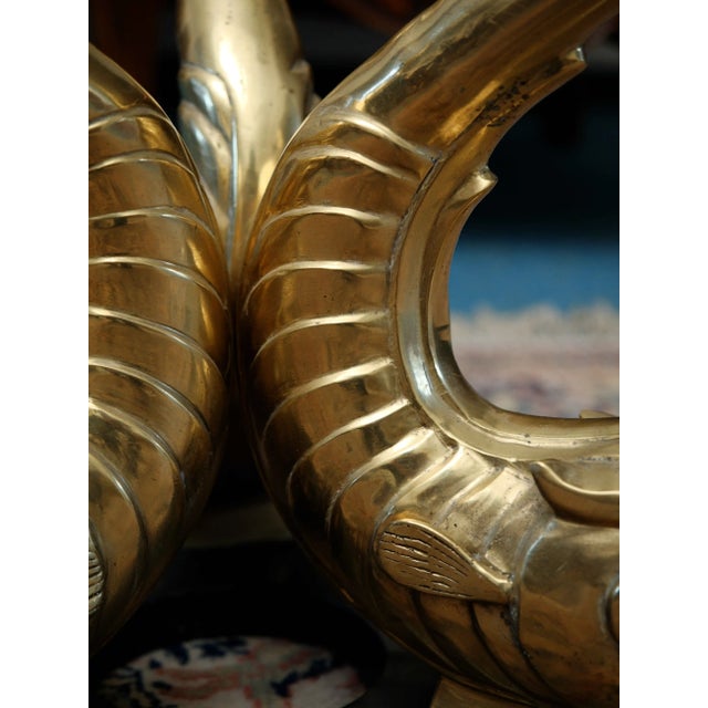 Vintage Hollywood Regency Glass Coffee Table with Dolphins For Sale - Image 10 of 11