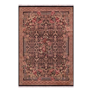 Art Nouveau 1990's Pak-Persian Black/Brown Wool Rug - 8'1'' X 10'10'' For Sale