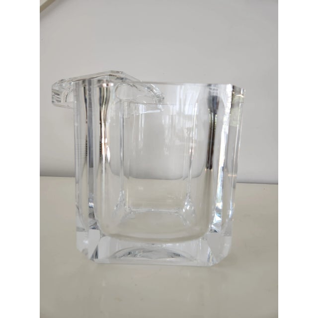 1990s 1990s Emerald Cut Lucite Ice Bucket For Sale - Image 5 of 8