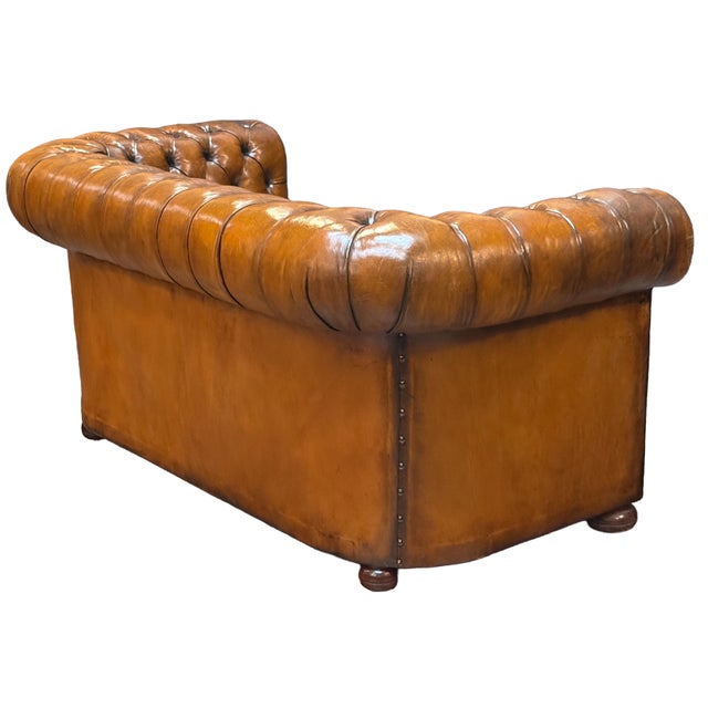 English Chesterfield Sofa of Tufted Leather For Sale - Image 10 of 16