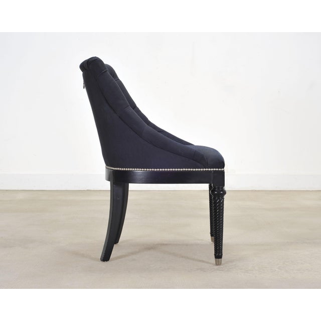 Ralph Lauren Regency Style Tufted Navy Blue Mayfield Chair For Sale In Sacramento - Image 6 of 18