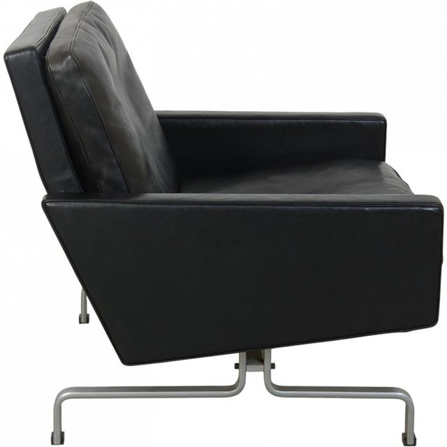 Animal Skin Vintage PK31 Chair in Black Leather by Poul Kjærholm, 1970s For Sale - Image 7 of 15