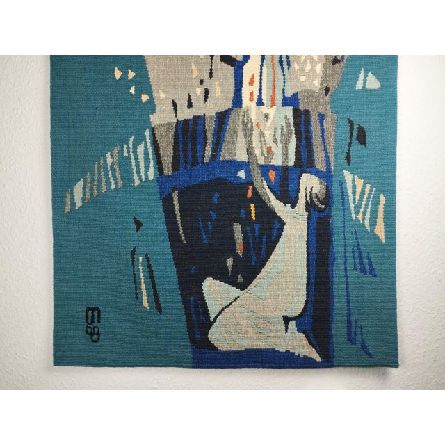 Mid-Century Handwoven Tapestry, 1960s For Sale - Image 6 of 9