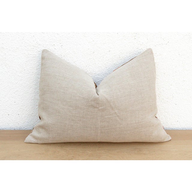 19th Century Bathinda Star, Antique Phulkari Lumbar Pillow Cover For Sale - Image 5 of 6