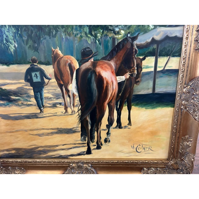2004 Original Oil on Canvas by Marlan Winter Cotner, Yearling Auction, Signed Equestrian Art For Sale - Image 11 of 13
