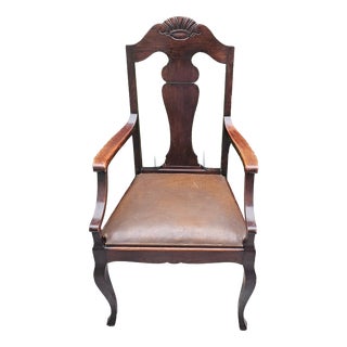 Art Nouveau Wooden Desk Chair For Sale