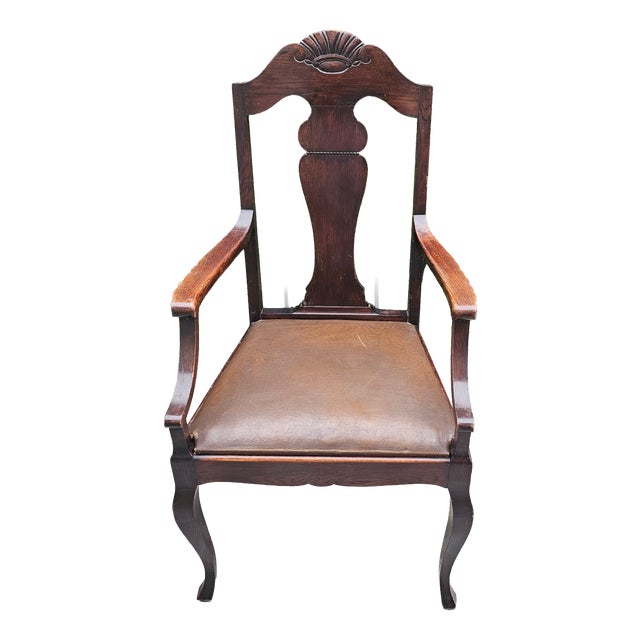 Art Nouveau Wooden Desk Chair For Sale