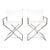 Mid-Century Modern Campaign Style Directors Chairs White & Chrome Attributed Robert Kjer Jakobsen for Virtue Brothers For Sale