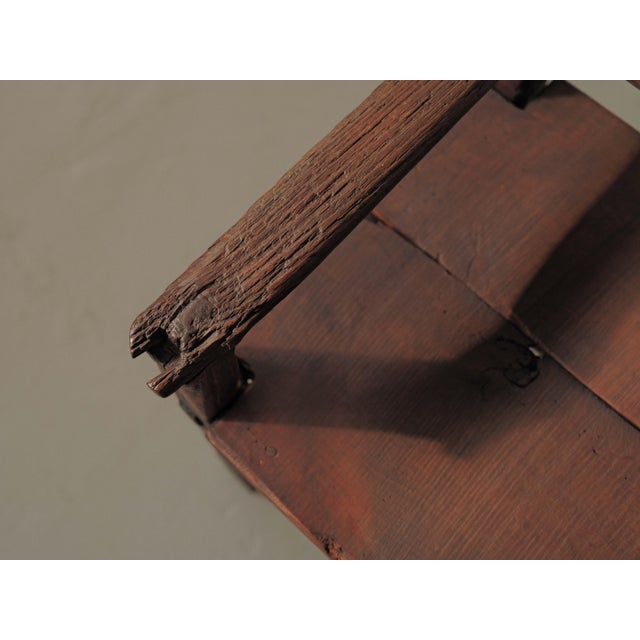 Antique Folk Art Fireplace Bench in Wood, 1800s For Sale - Image 9 of 16