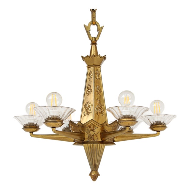 Chandelier with Bird Motifs in the style of Dagobert Peche, 1920s For Sale