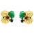 12 Carat Cabochon Emerald Diamond Clip Earrings 14 Karat Yellow Gold, Estate For Sale - Image 15 of 18
