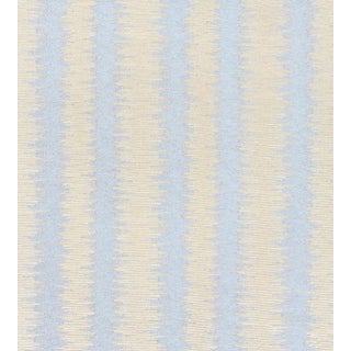 The House of Scalamandré Konya Ikat Stripe Fabric, Bluestone For Sale