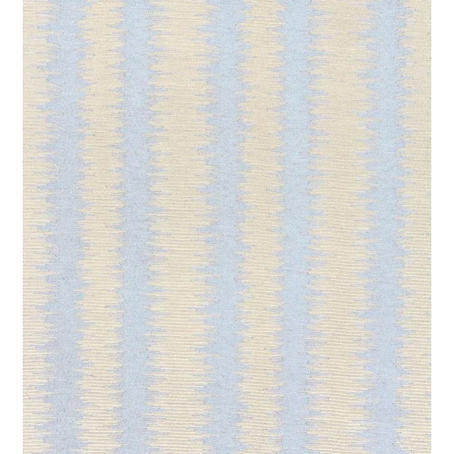 The House of Scalamandré Konya Ikat Stripe Fabric, Bluestone For Sale