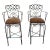 Late 20th Century Ethan Allen Wrought Iron Bar Height Counter Stools - a Pair For Sale