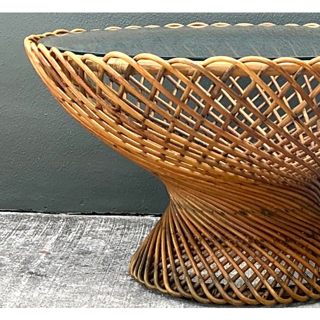 Mid 20th Century Vintage Albini for Bonacini “Primavera” Rattan Table For Sale - Image 5 of 12